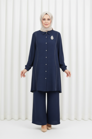 koton viskon tunik pantolon takım