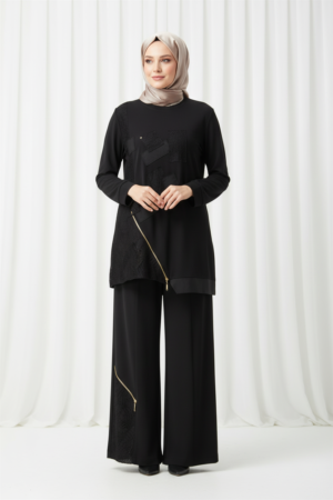 tensel Örme tunik pantolon takım