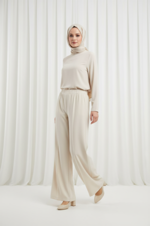 colmar beli lastikli geniş paça pantolon