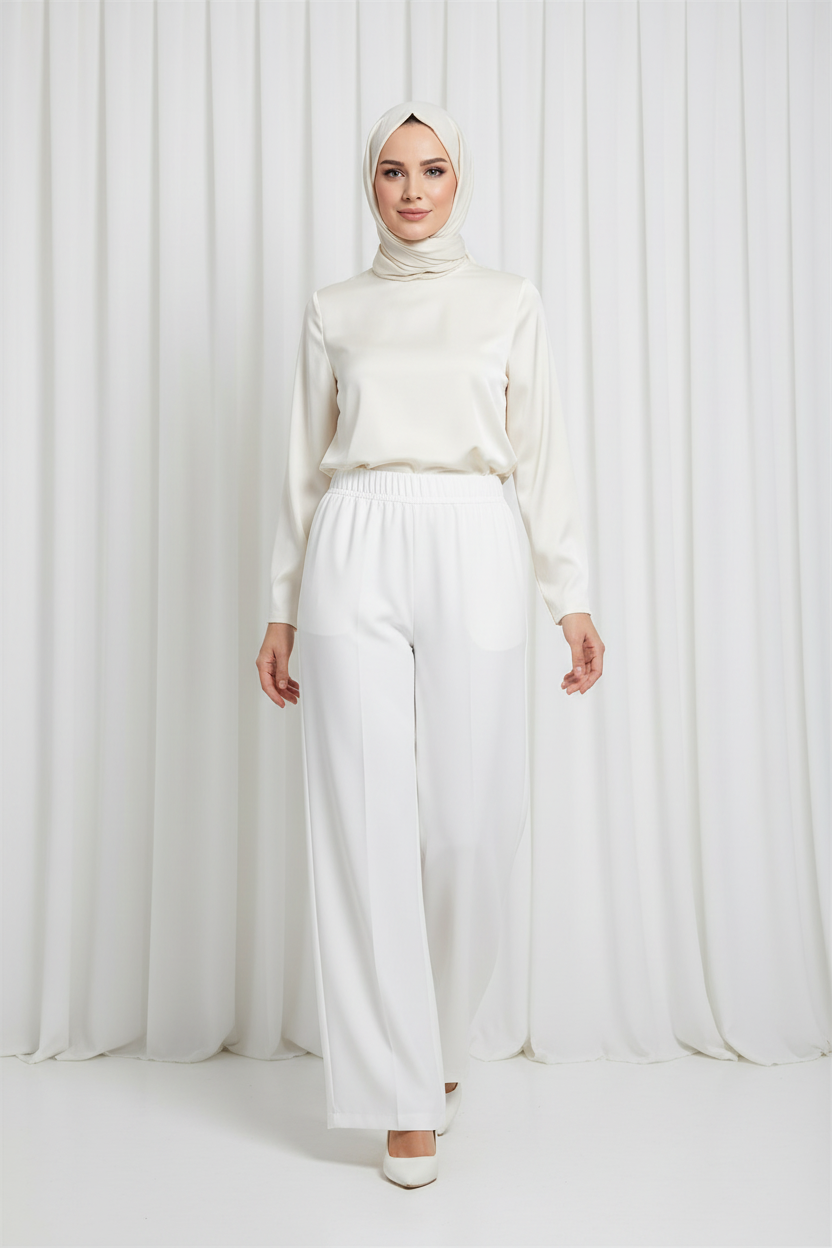 colmar beli lastikli geniş paça pantolon beyaz colmar beli lastikli geniş paça pantolon beyaz