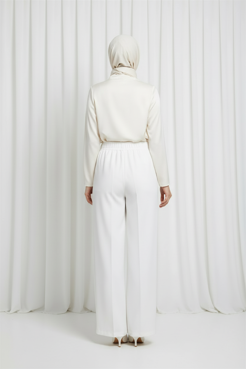 colmar beli lastikli geniş paça pantolon beyaz colmar beli lastikli geniş paça pantolon beyaz