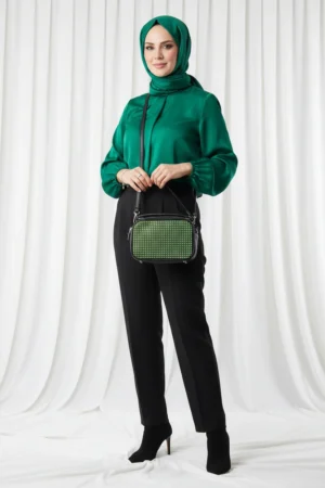 Yozgat Butik Kadın Giyim | Şık Abiye, Takım ve Günlük Kombinler yeşil taşlı zarafet Çanta