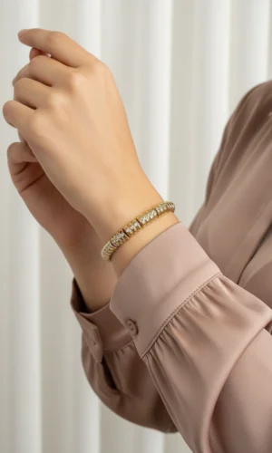 zarif geometrik gold bileklik